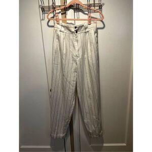 Rebecca Malone White Black Pinstripe Trousers Dress Pants Work Pants Office Pant